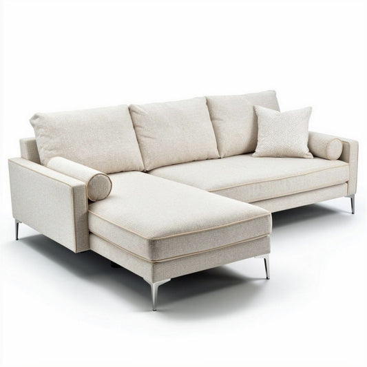 Canapé d'angle en tissu pour salon moderne - 210 x 90 x 85
