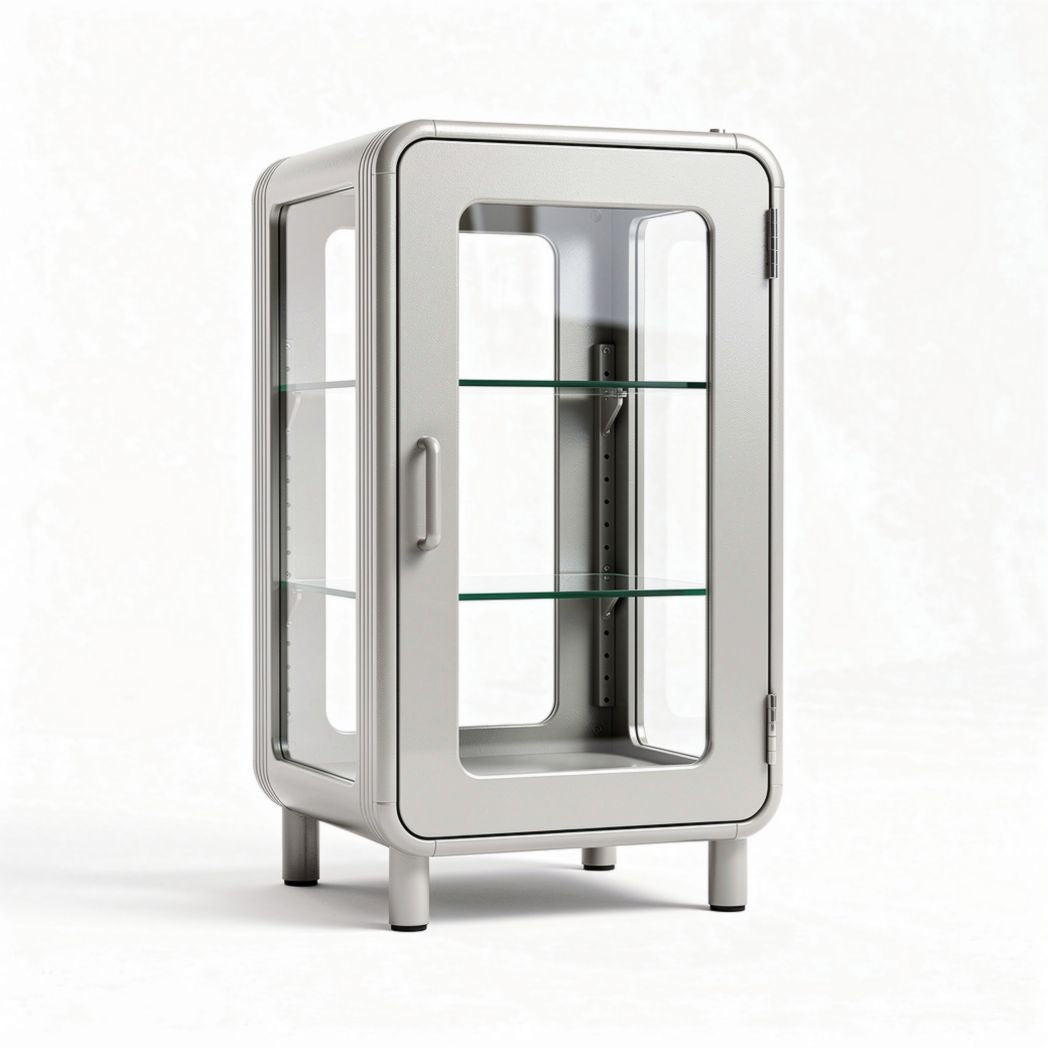 Vitrine en métal pour exposition de produits en verre - 80 x 40 x 120