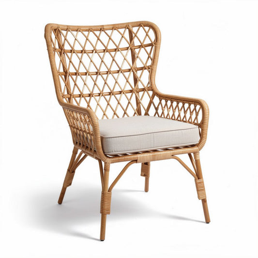 Chaise en rotin pour espace intérieur ou extérieur - 75 x 70 x 90
