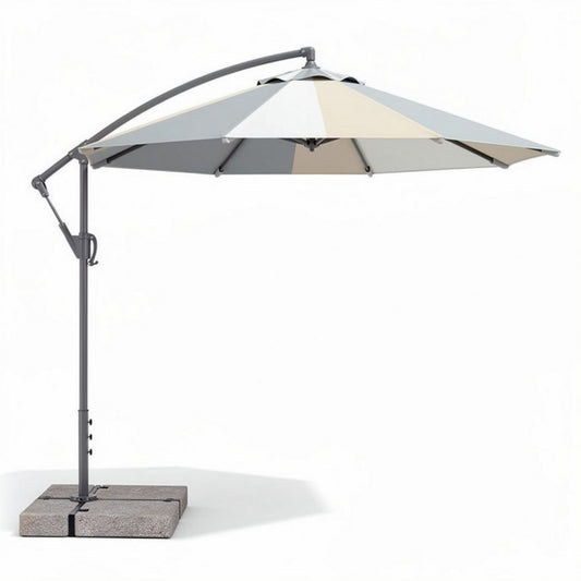 Parasol déporté pour jardin et terrasse en aluminium et polyester - 300 x 300 x 250