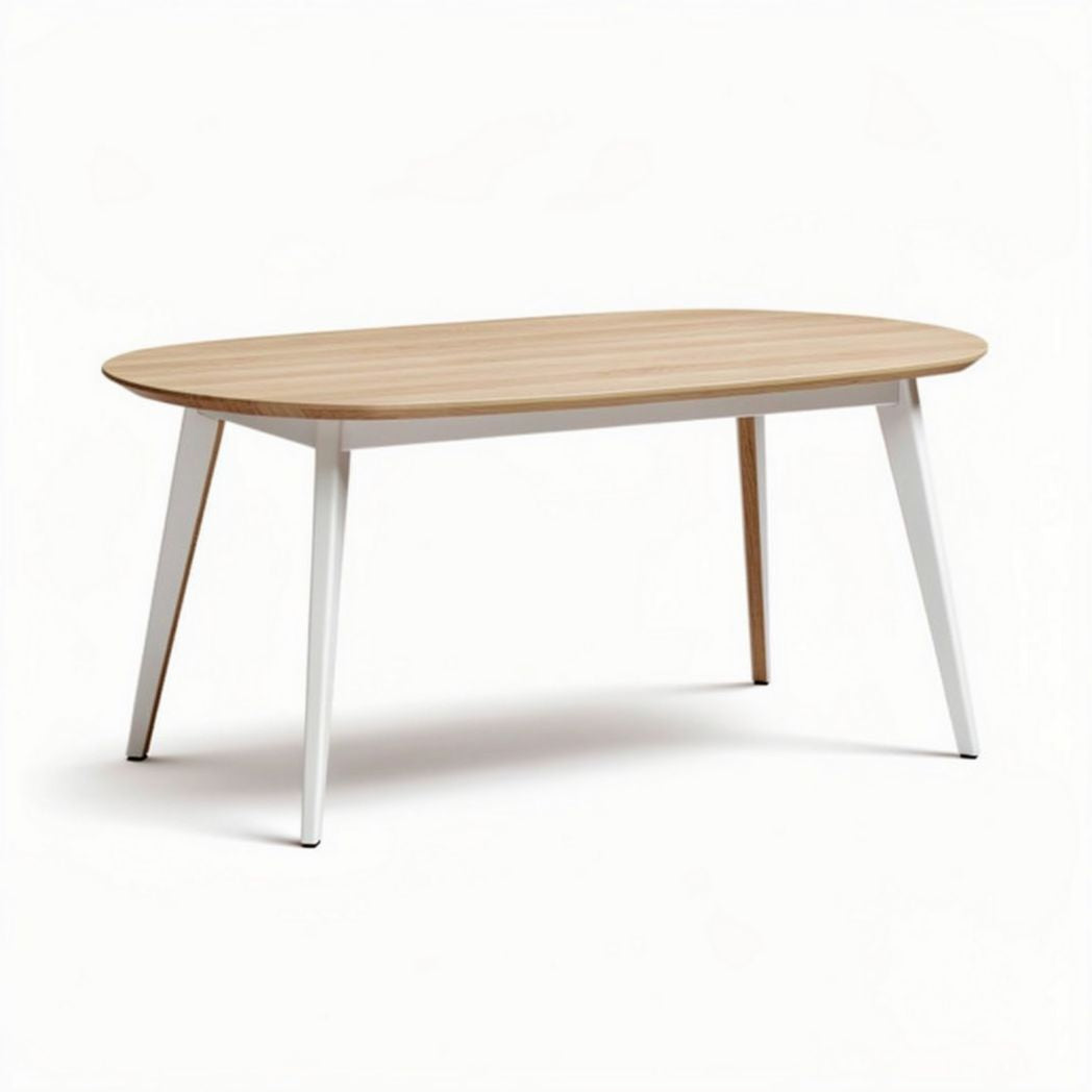 Table rectangulaire en bois et métal pour salle à manger - 150 x 75 x 75