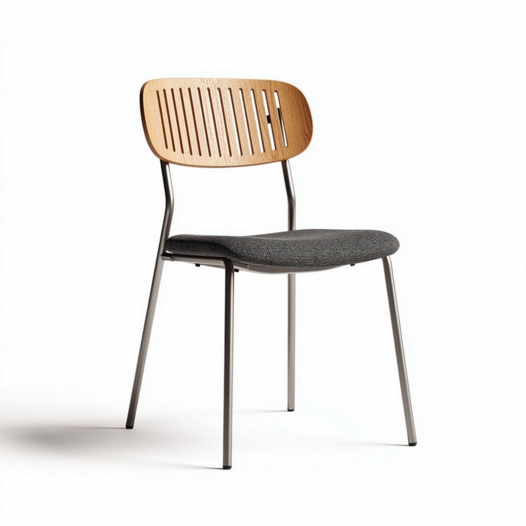 Chaise de salle à manger en bois et métal pour un usage quotidien - 45 x 45 x 85