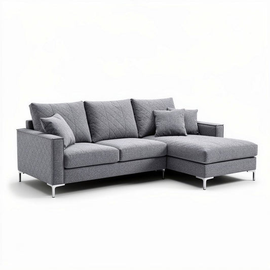 Canapé d'angle pour salon en tissu - 240 x 180 x 85